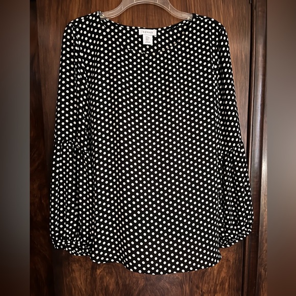 Kenar Tops - Kenar black white dots blouse